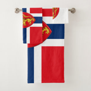 Escudo de armas de Noruega en la bandera de Norueg