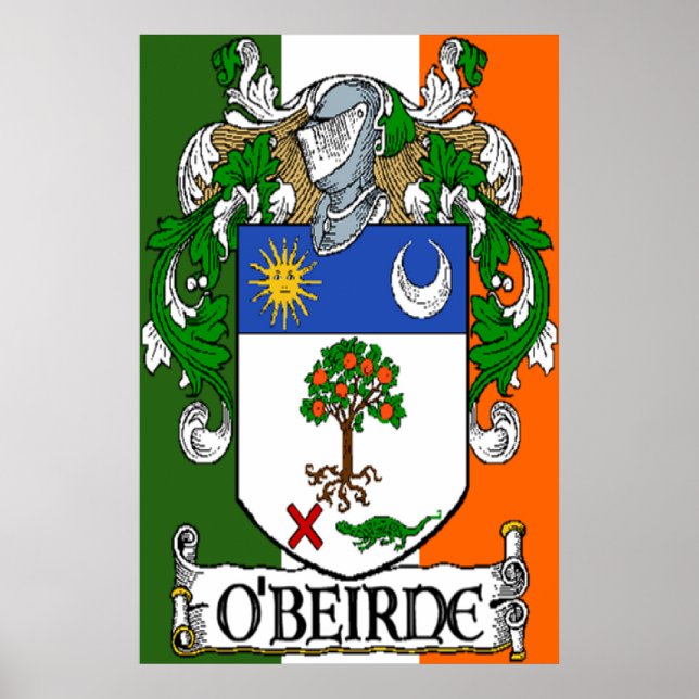 Escudo de armas de O'Beirne Impresión de la bander (Frente)