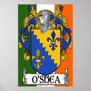 Escudo de armas de O'Shea Impresión de la bandera 