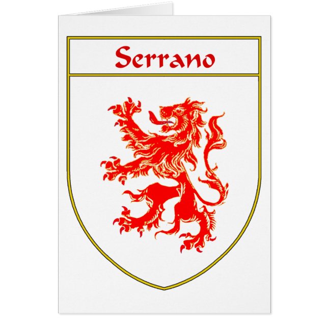 Escudo de armas de Serrano/escudo de la familia (Frente)