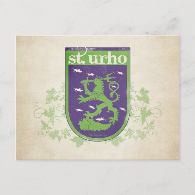 Escudo de armas de St. Urho - postal (Anverso)