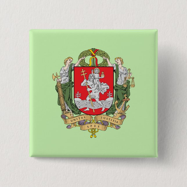 Escudo de armas de Vilnius, Lituania Botón (Anverso)