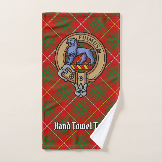 Escudo de armas del Clan Bruce sobre tartán (Toalla de mano)
