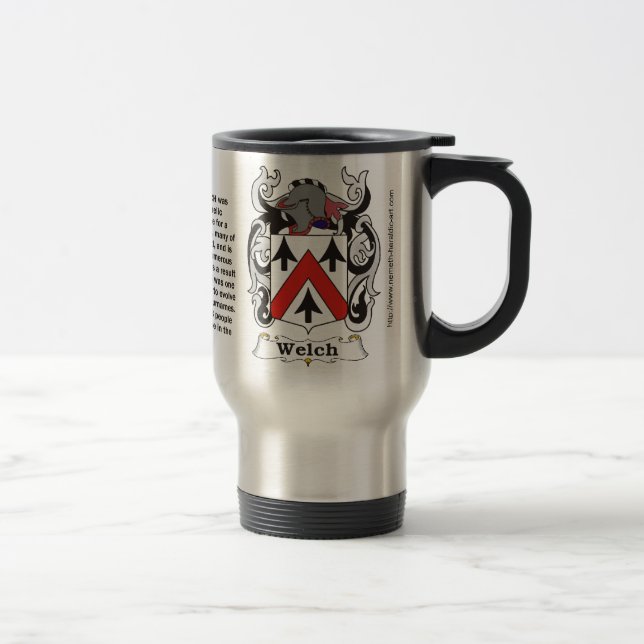 Escudo de armas galés de la familia en una taza (Derecha)