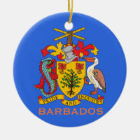 Escudo de armas y bandera de Barbados Ornamento de