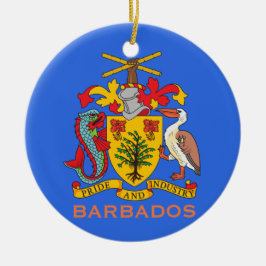 Escudo de armas y bandera de Barbados Ornamento de