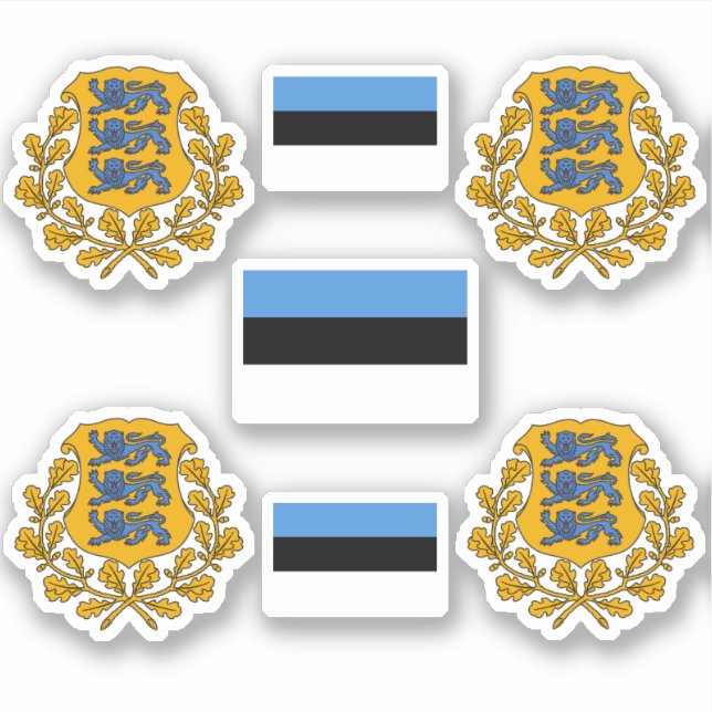 Escudo de armas y Pegatina de bandera de Estonia (Anverso)