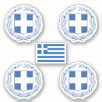 Escudo de armas y Pegatina de bandera de Grecia