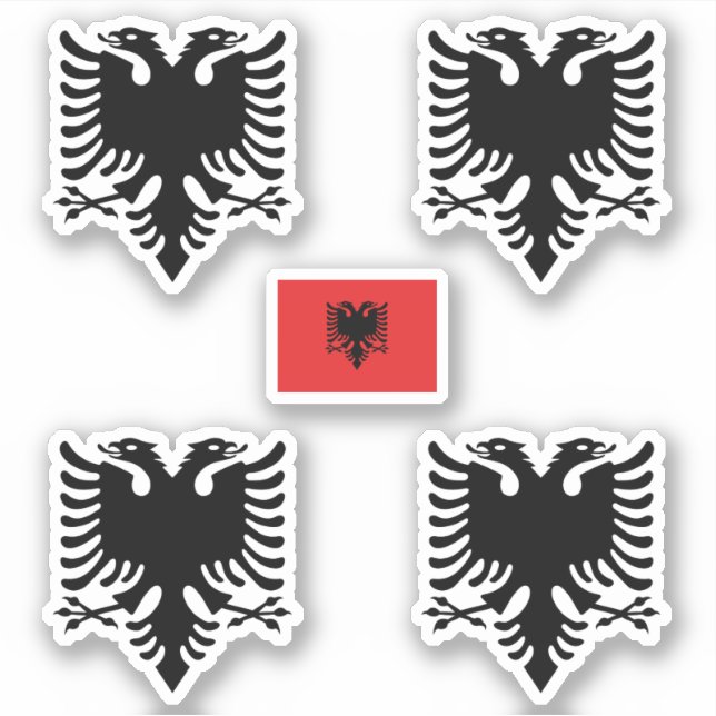 Escudo de armas y Pegatina del pabellón de Albania (Anverso)