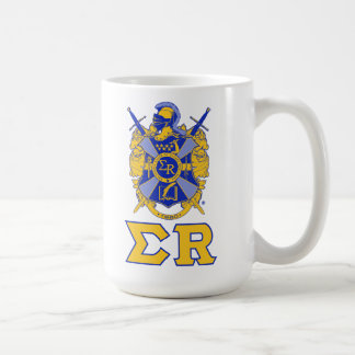 Escudo de armas y taza de la sigma R