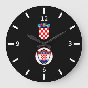 Escudo de bandera de Croacia con un reloj grande