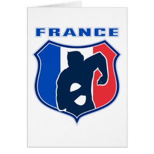 escudo de bandera de francia de jugador de rugby f
