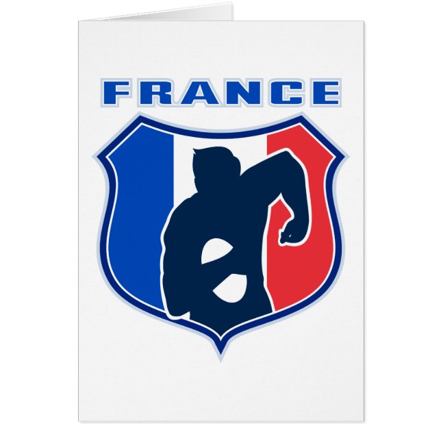 escudo de bandera de francia de jugador de rugby f (Frente)