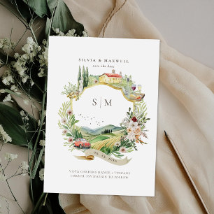 Escudo de boda monograma de Toscana Italia