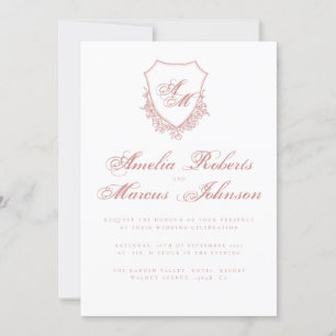 Escudo de Boho Rubor Bella Artes de invitación a b