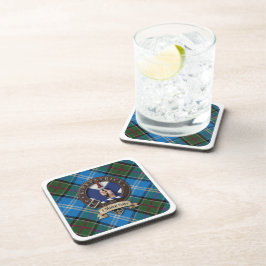 Escudo de Clan Kirkpatrick y Tartán en Posavasos