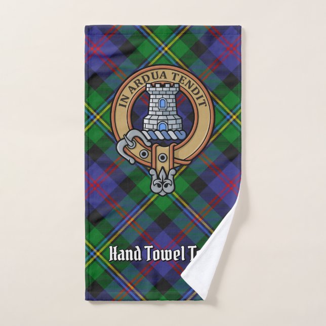 Escudo de Clan Malcolm sobre Tartán (Toalla de mano)
