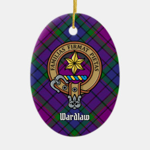 Escudo de Clan Wardlaw sobre el ornamento cerámico