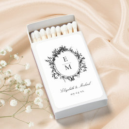 Escudo de cosecha Monograma Boda formal botánico
