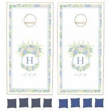 Escudo de hidrangea azul y blanca