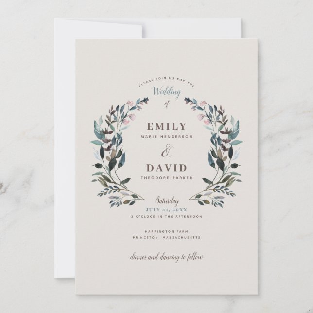 Escudo de jardín | Eggshell | Invitación a la boda (Anverso)