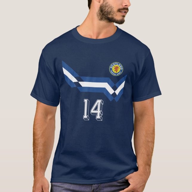 Escudo de Jersey de Fútbol de Escocia Retro Tartan (Anverso)