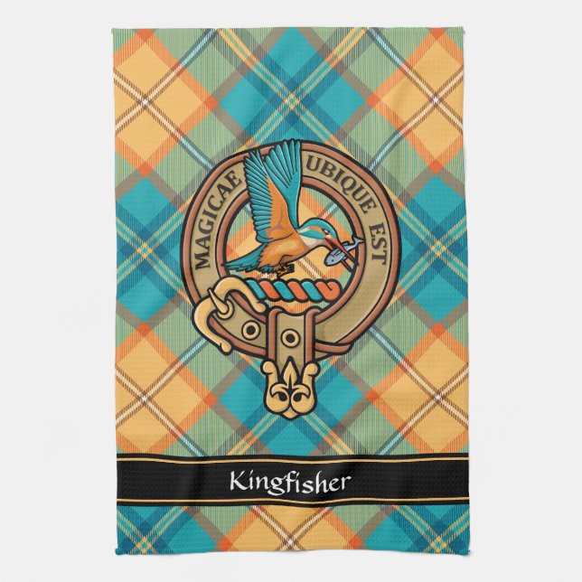 Escudo de Kingfisher sobre la toalla de cocina de  (Vertical)