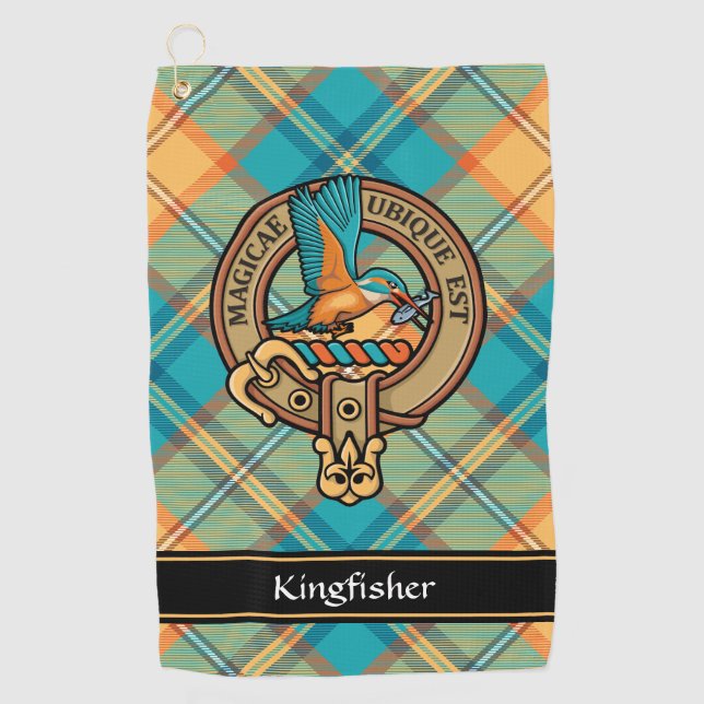 Escudo de Kingfisher sobre toalla de golf de Tartá (Anverso)