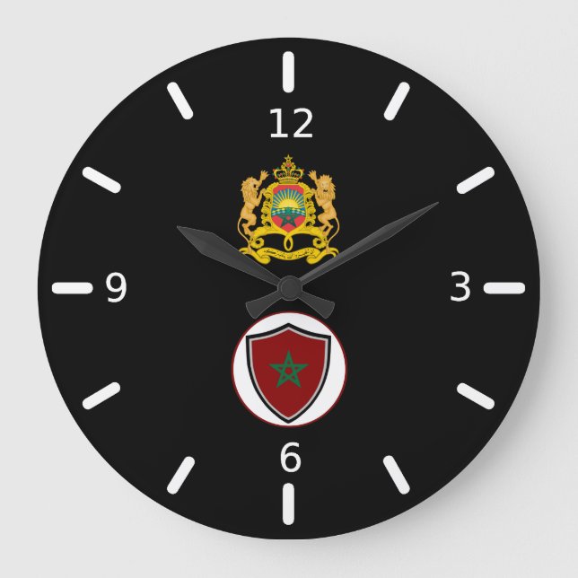 Escudo de la bandera de Marruecos reloj grande (Anverso)