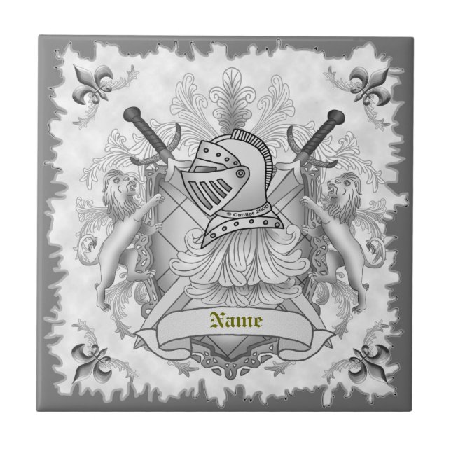 Escudo de la familia Caballero Gris baldosa apelli (Frente)