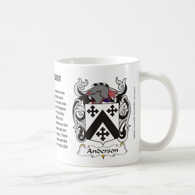 Escudo de la familia de Anderson en una taza (Derecha)