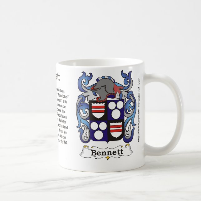 Escudo de la familia de Bennett en una taza (Derecha)