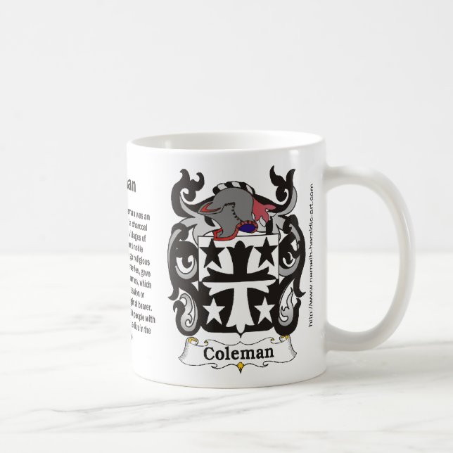 Escudo de la familia de Coleman en una taza (Derecha)