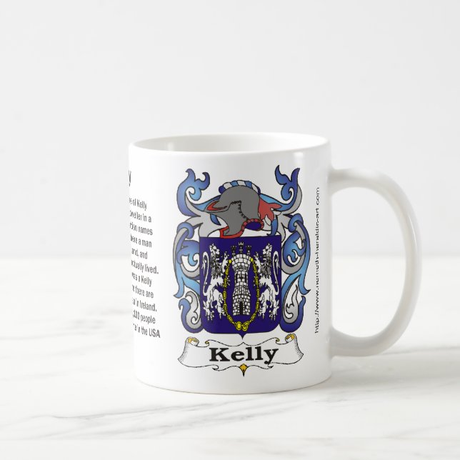 Escudo de la familia de Kelly en una taza (Derecha)