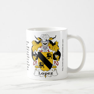 Escudo de la familia de López en una taza