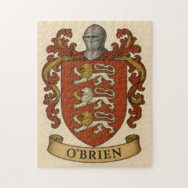 Escudo de la familia O'Brien en puzzle plateado