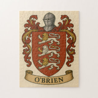 Escudo de la familia O'Brien en puzzle plateado