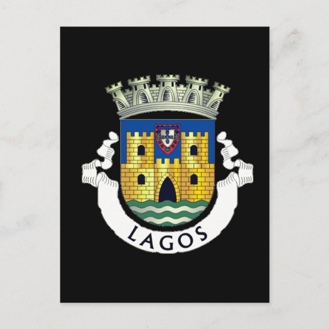 Escudo de Lagos, postal de Portugal (Anverso)