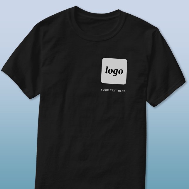 Escudo de logotipos simples con camiseta comercial (Logo with custom text business promotional t-shirt)