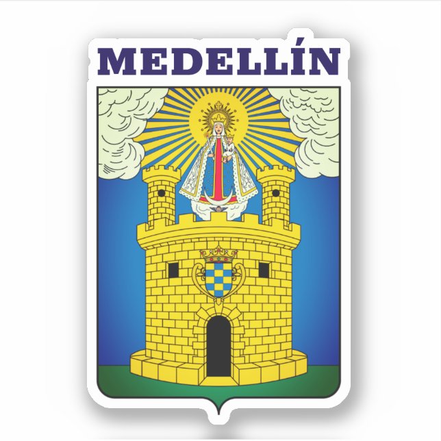 Escudo de Medellín, Pegatina de la Plaza de Colomb (Anverso)