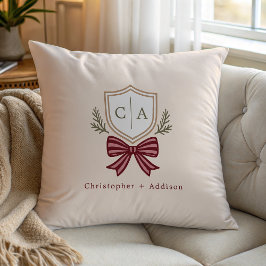 Escudo de monograma de pareja dobla Cojín decorati
