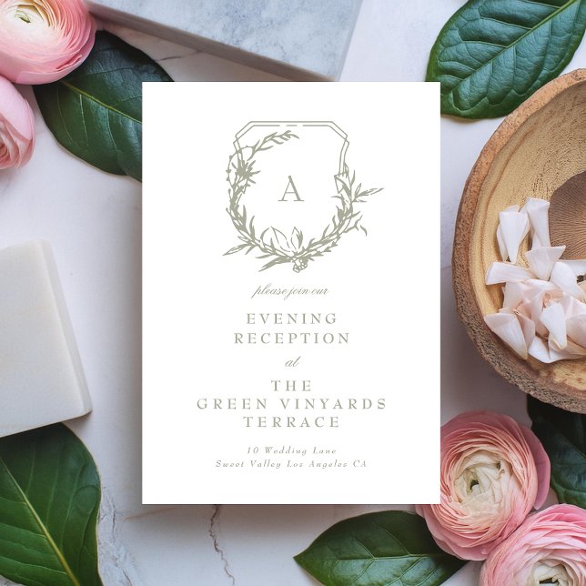 escudo de monograma verde sabio Recepción de bodas (Subido por el creador)