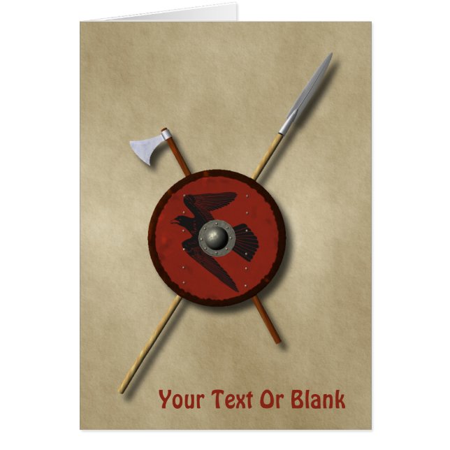 Escudo De Raven Viking Y Armas (Frente)