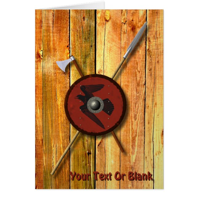 Escudo De Raven Viking Y Armas (Frente)