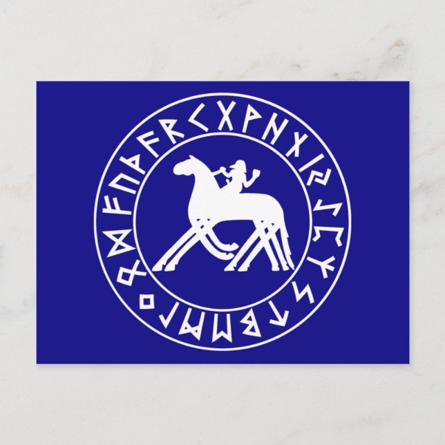 Escudo de Sleipnir de postal en negro (Anverso)