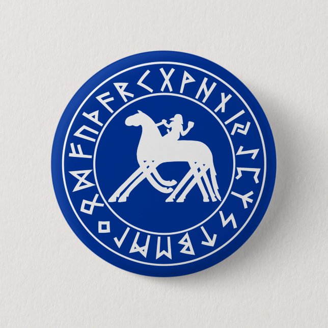 escudo de Sleipnir del botón en el negro (Anverso)