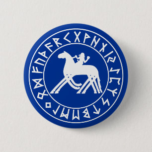 escudo de Sleipnir del botón en el negro