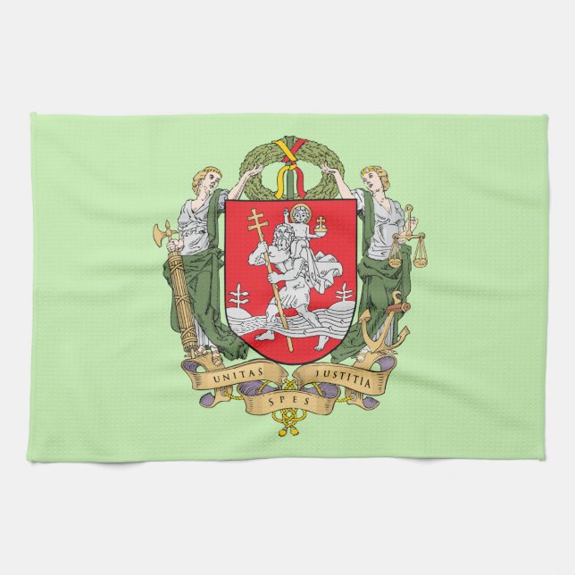 Escudo de Vilna, toalla de cocina de Lituania (Horizontal)