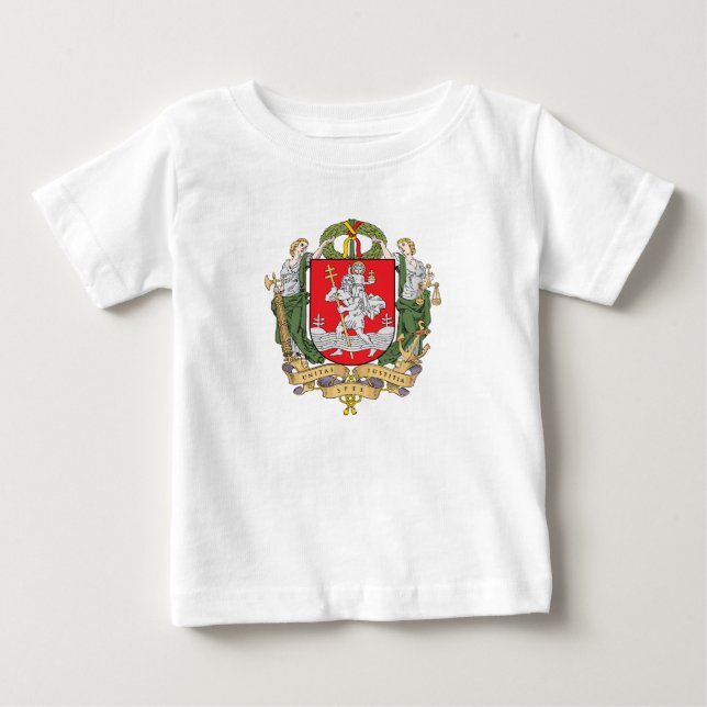Escudo de Vilnius, camiseta para bebés de Lituania (Anverso)