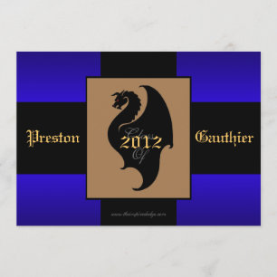 Escudo Dragon Blue Senior Graduation Invitación
